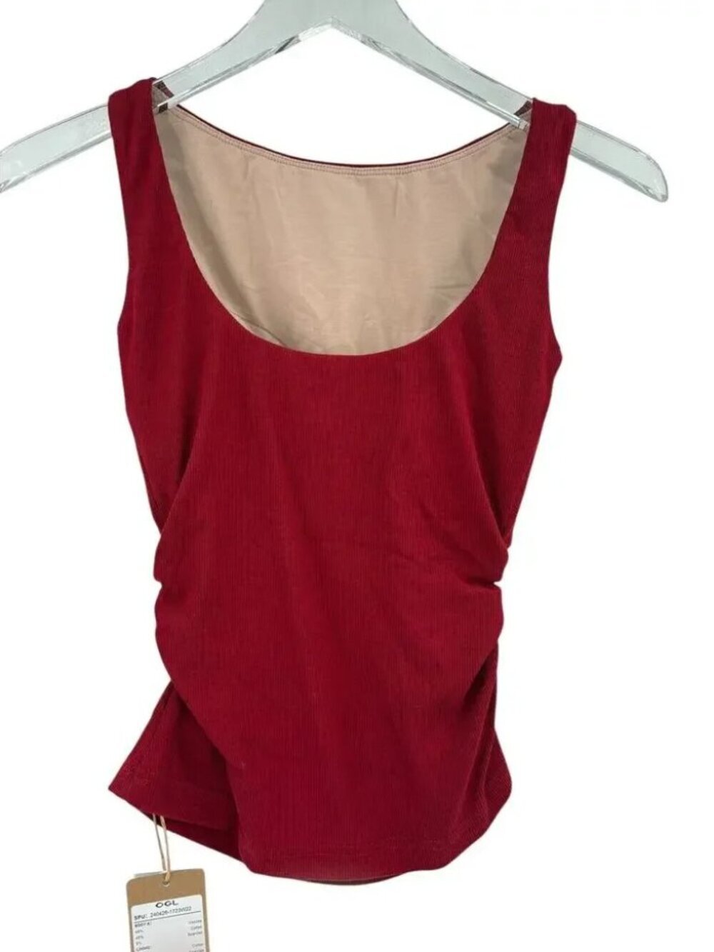 NWT OGL Plantive® Elastic Open Back Bra Tank Dusk Retro Red XS - Picture 5 of 16